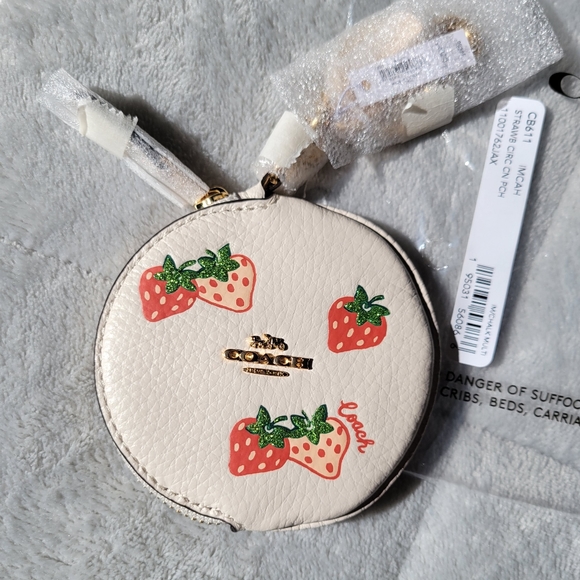 Coach Bags Coach Circle Pouch With Strawberries Poshmark